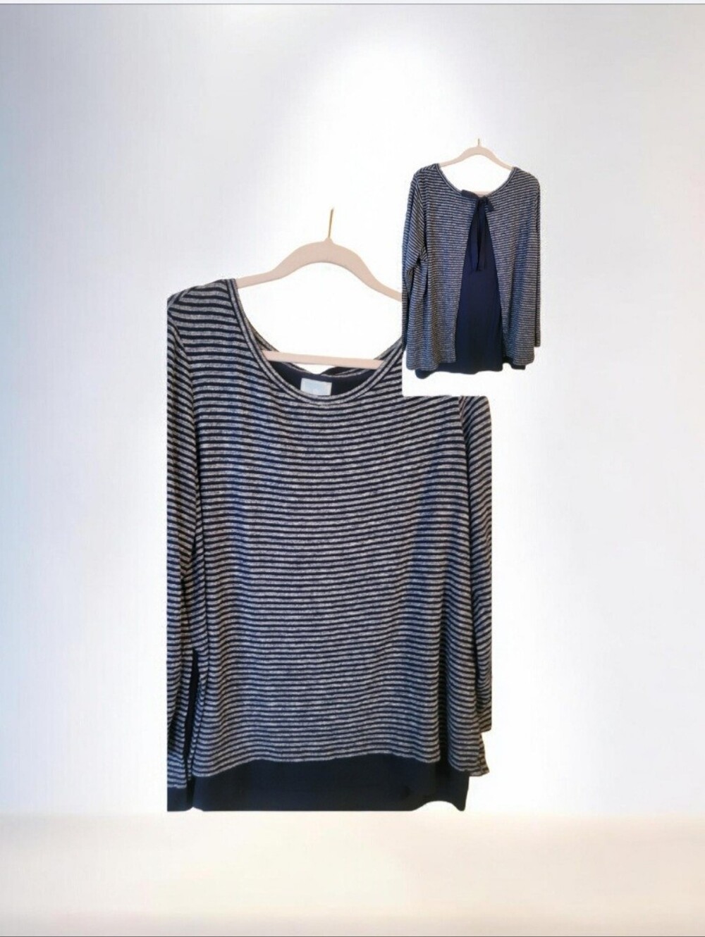 SUNDAY Sanctuary Navy and White Striped Knit Top